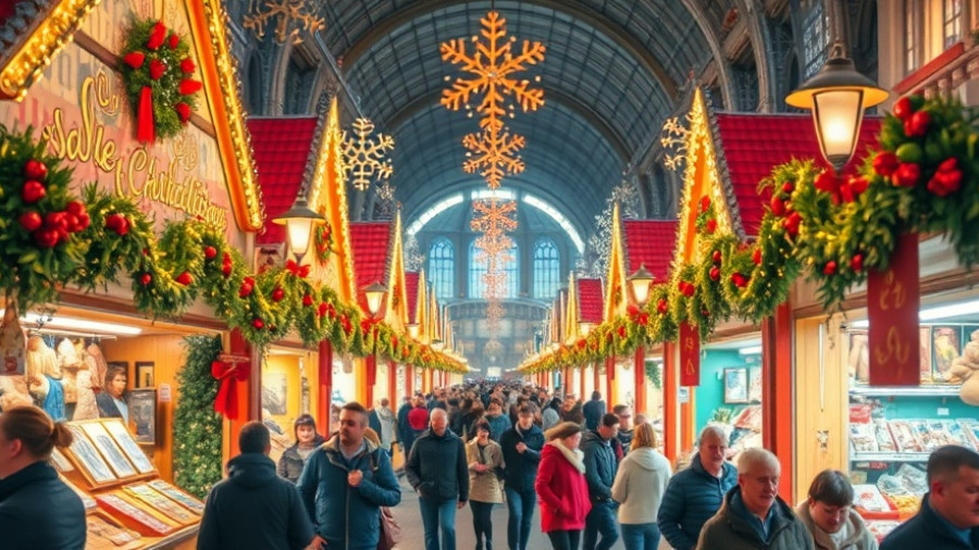 Spruce Meadows International Christmas Market bustling with shoppers and festive stalls.