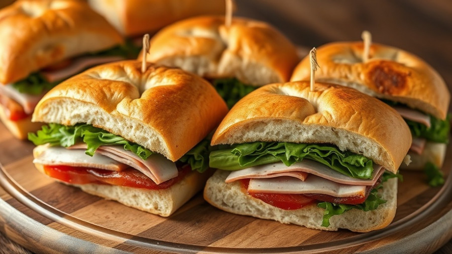 Mercato's Market new sandwich lineup displayed on a platter.