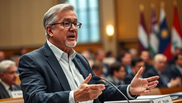 Politician gesturing passionately during meeting, SNAP funding crisis discussion