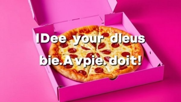 Win Free Dreamcrust Pizza promotion with pink pizza box and cheese pizza.