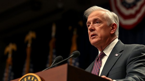 Trump addressing migration policy suspension, speaking at podium