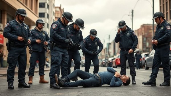 ICE activities NYC, law enforcement officers assisting a person on the ground.