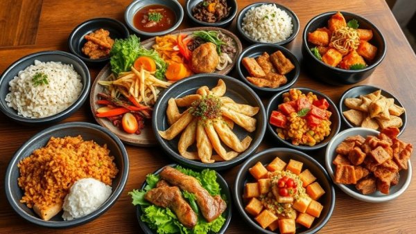 Calgary Korean food scene with diverse traditional dishes elegantly displayed.