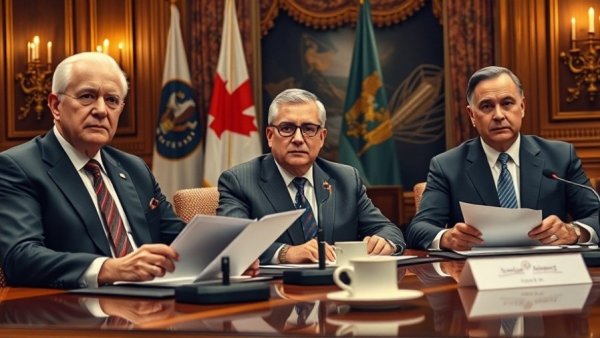 Meeting in luxurious room with military flags, Trump administration military strikes controversy.