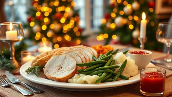 Calgary Christmas dinner options with festive dining setup.