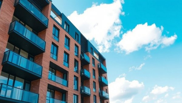 Vanguard and Cadence housing in University District, modern apartment complex, sunny day.