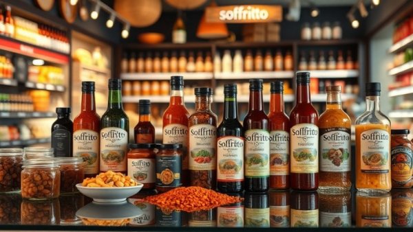 Gourmet products at Soffritto's new Calgary location, including oils and sauces.