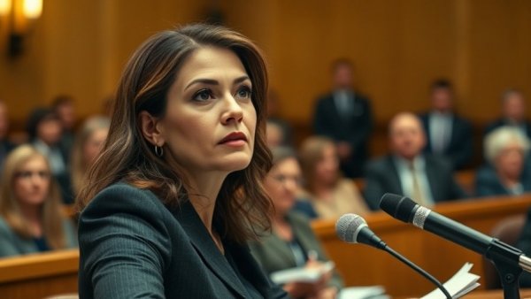 Confident woman at DHS hearing on veteran deportation