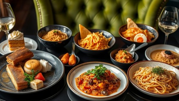 Moxie's winter menu array of delicious dishes on elegant table.