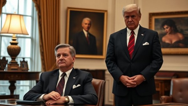 Susie Wiles stands sternly in an office as a man listens attentively, Susie Wiles calls out Trump.