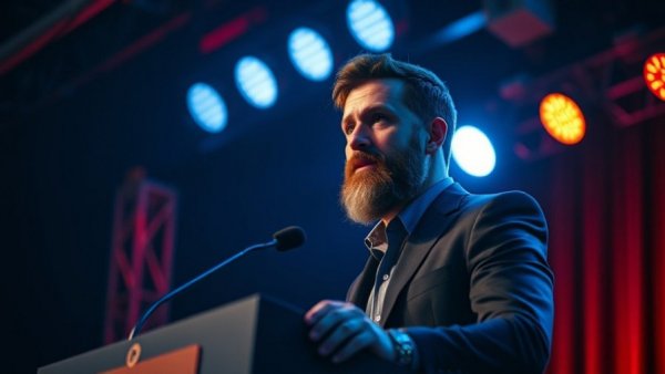 Vance rallies conservatives with a spirited speech at an event.