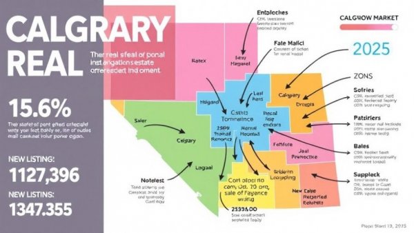 Calgary real estate market 2025 infographic with regional data.