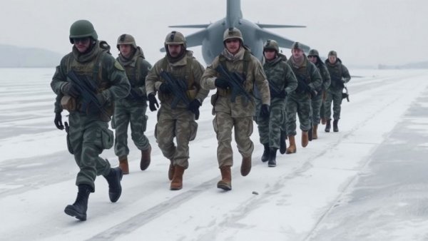 Soldiers on icy runway related to Greenland Ownership Trump EU Relations.