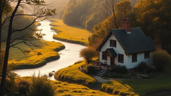 picturesque riverside cottage, communities connect land living