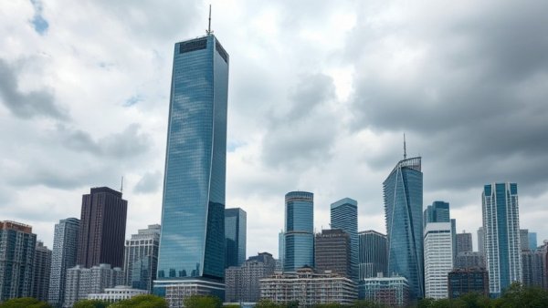 Calgary skyline showcasing high-rise buildings, 2023.