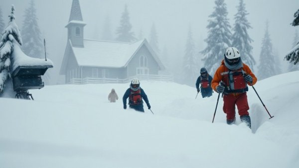 California avalanche rescue team searching for missing backcountry skiers.