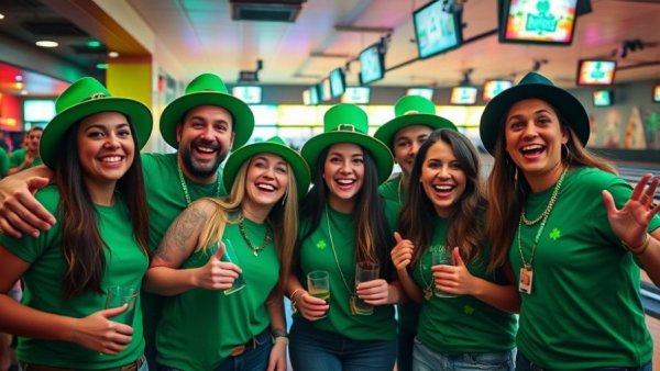 St. Patrick’s Day celebration in a Toronto bowling alley.