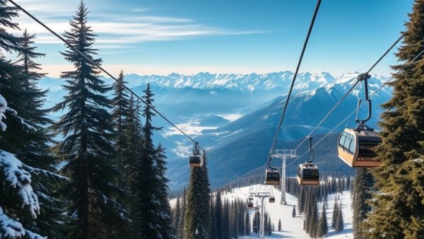 Gondolas at Revelstoke Mountain Resort during winter activities