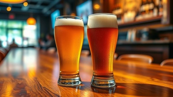 Craft beer glasses on table in Calgary craft beer scene.