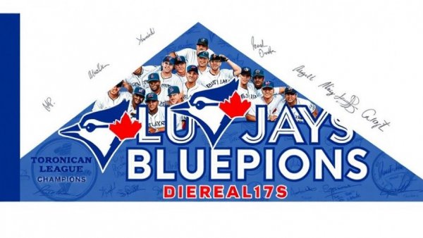 Toronto Blue Jays Opening Night pennant with championship theme.