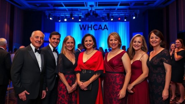 WHCA Dinner event with attendees and band in formal attire.