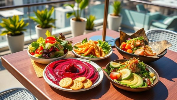 Bow & Bend Rooftop Calgary dining experience with vibrant dishes.