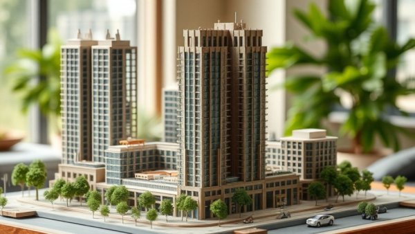 Architectural model depicting developer's density grab with tall buildings.