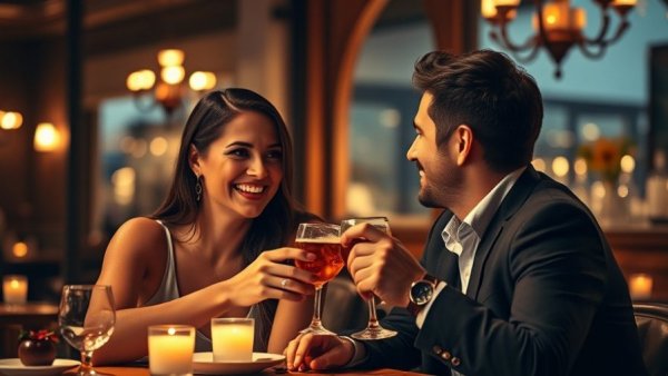 Thomsons Kitchen & Bar Calgary Date Night: Couple enjoying dinner.