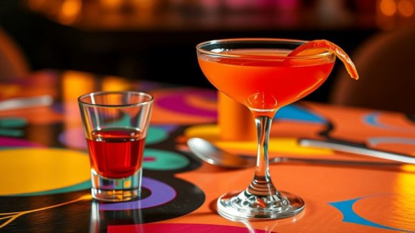 Best Pornstar Martini in Calgary on a colorful table.