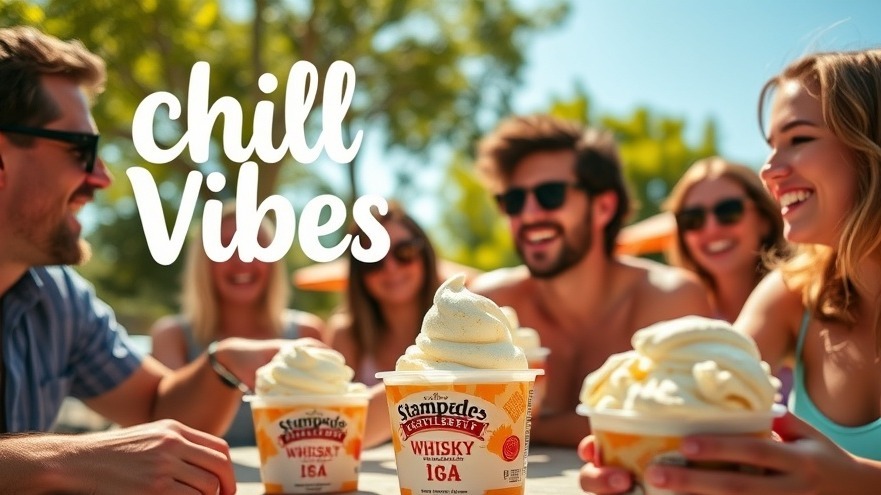 People enjoying Calgary Stampede summer treats with Stampede Whisky Ice Cream at Eau Claire Distillery.