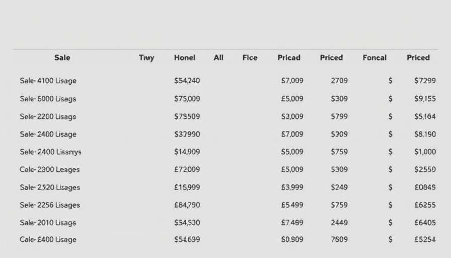 Calgary home listings data table, March 2025.