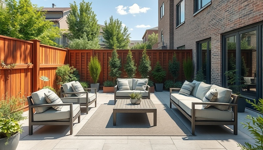Modern backyard transformation ideas with patio and greenery.