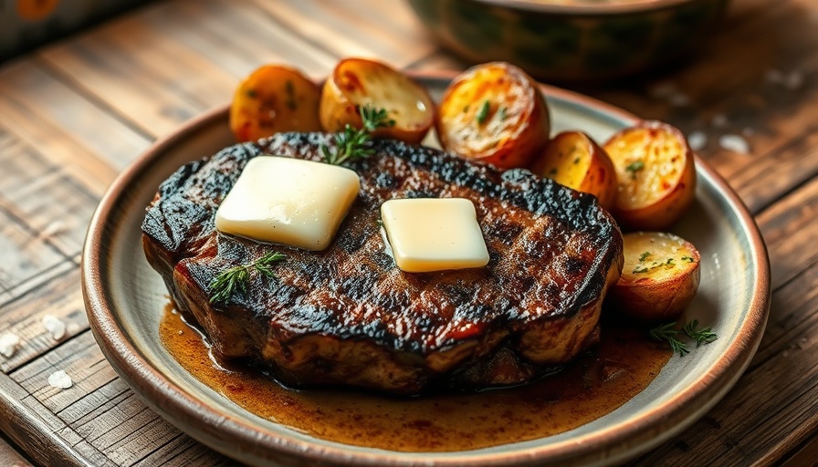NOtaBLE Reimagined rustic steak and potatoes meal.