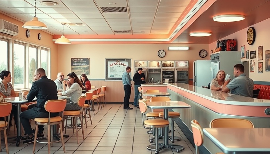 Joey's Fish Shack 40th Anniversary vintage diner scene.