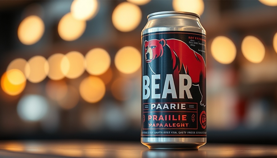 Papa Bear Prairie Ale from Half Hitch Brewing Cochrane with bokeh lights background.