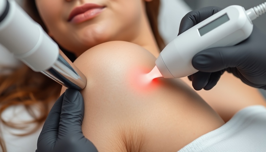 Woman receiving laser hair removal treatment in Calgary clinic.