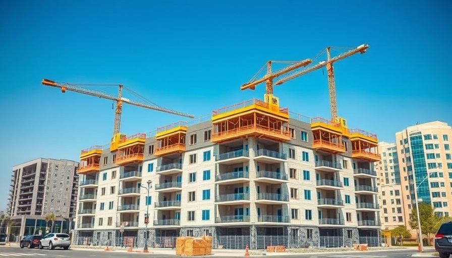Calgary multi-family real estate hotspot in construction phase under clear sky.