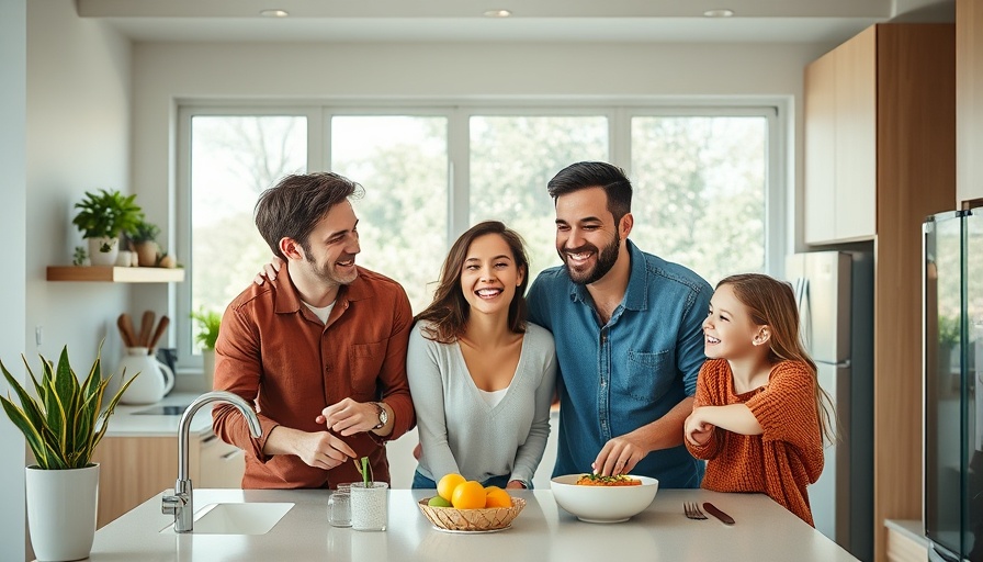 Cheerful family enjoying a modern kitchen in Glacier Ridge home.