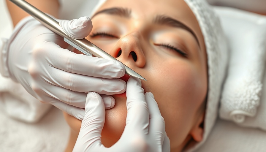 Close-up of facial dermaplane session in Calgary spa setting.