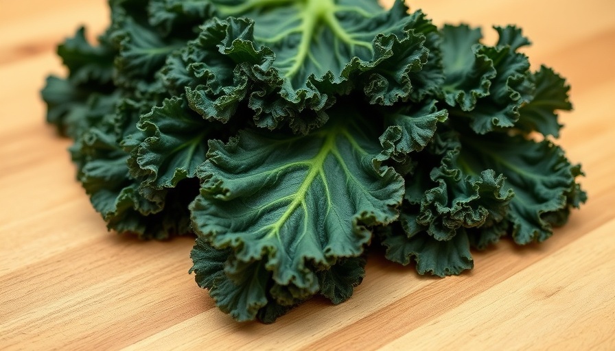 Vibrant kale leaves on wooden surface for kale salad recipes