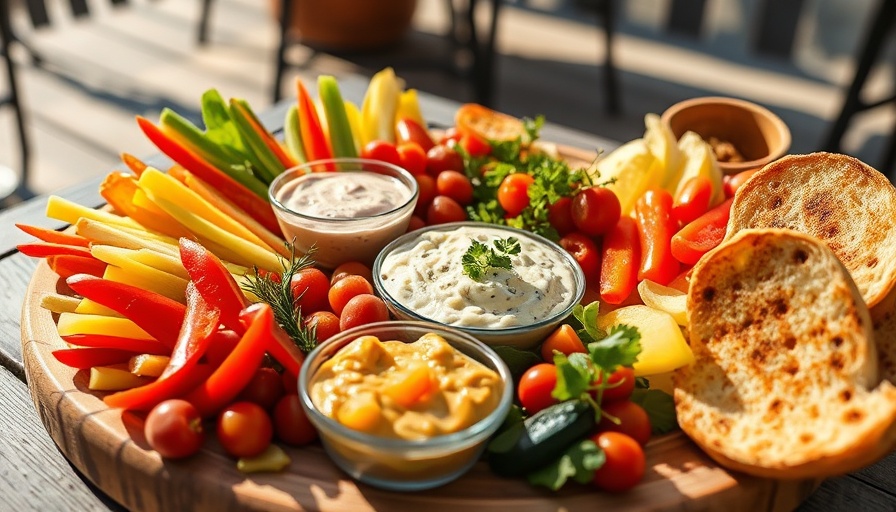 Calgary Summer Dining Experiences: Appetizer platter with dips and bread.
