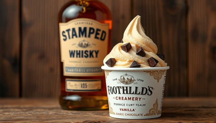 Stampede Whisky with Foothills Creamery ice cream in a rustic setting.
