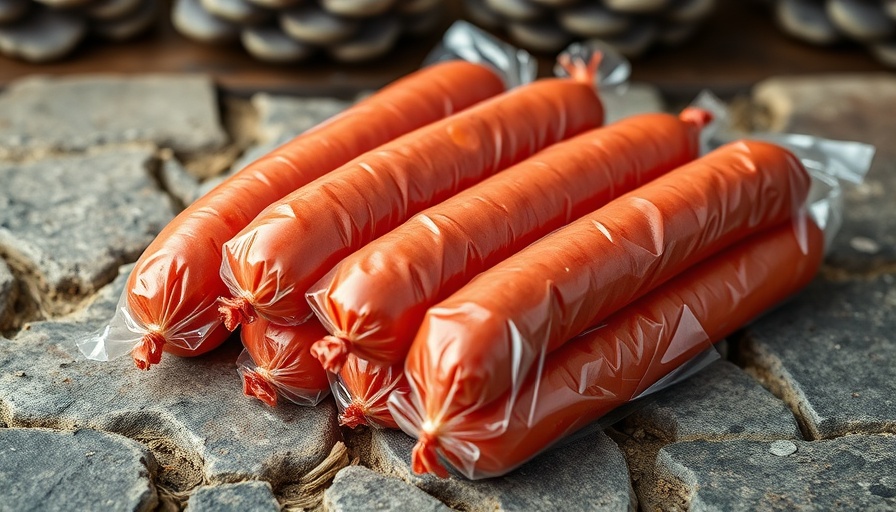 Packaged Ukrainian sausages as quick meal options for busy families.