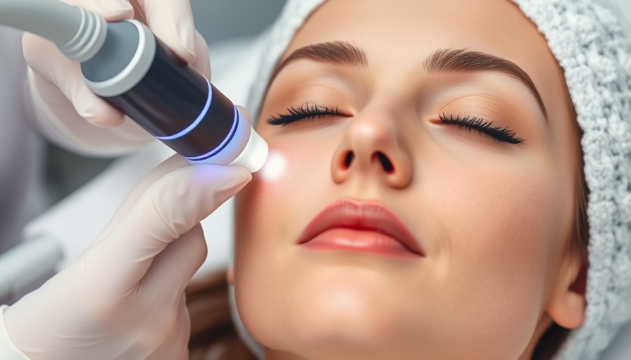 Close-up IPL photo facial in Calgary clinic, woman receiving treatment.