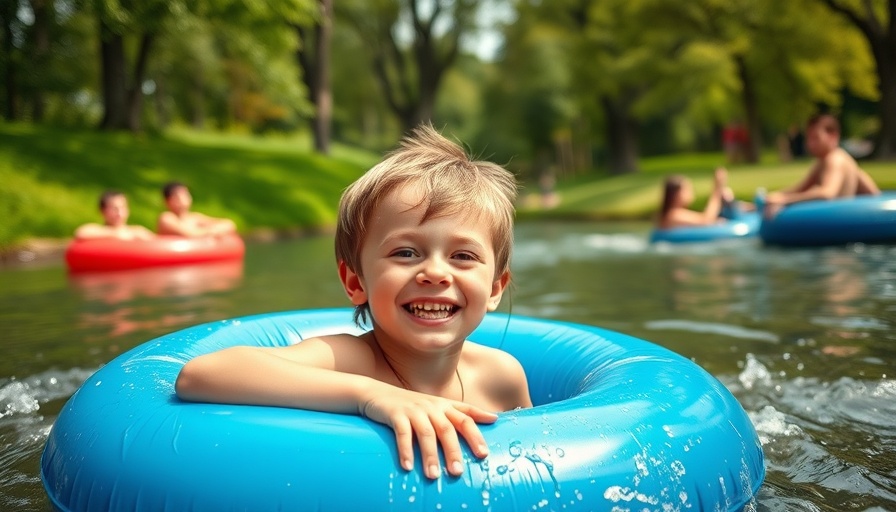Young boy in tube enjoying hidden gems day trips Calgary