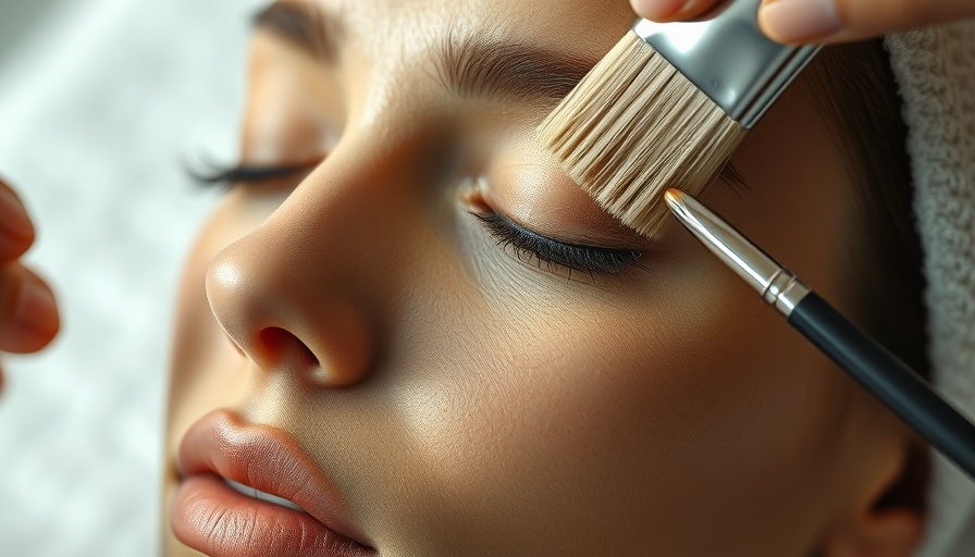 Close-up of a woman's face receiving a chemical peel facial in Calgary.