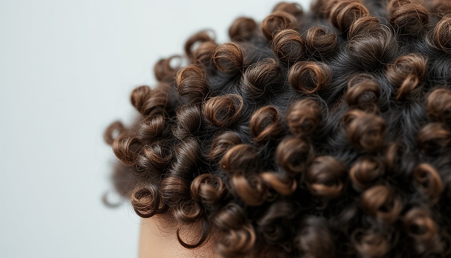 Textured scalp with curly hair pattern close-up.