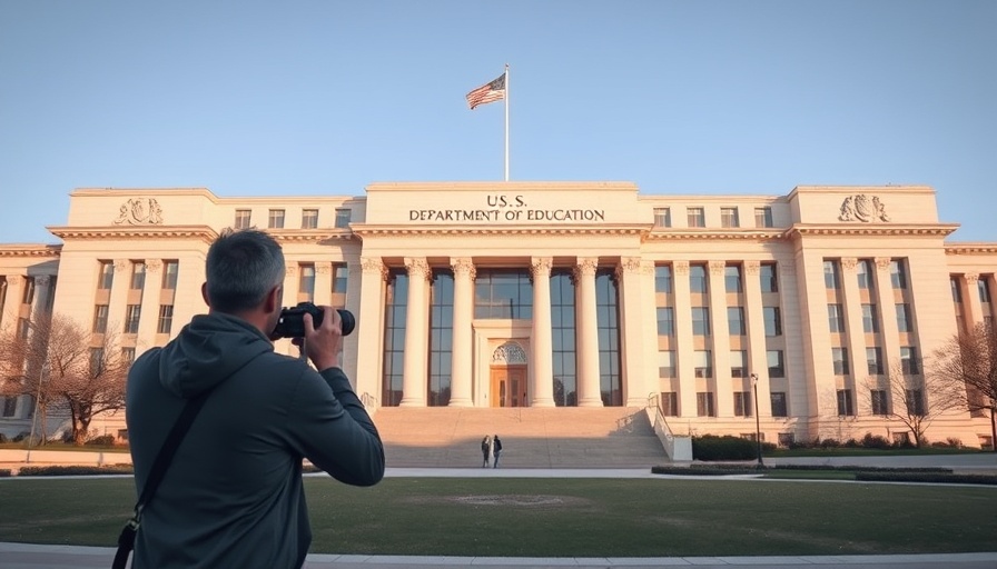 U.S. Department of Education building photographed, representing Trump's $6 billion education funding.