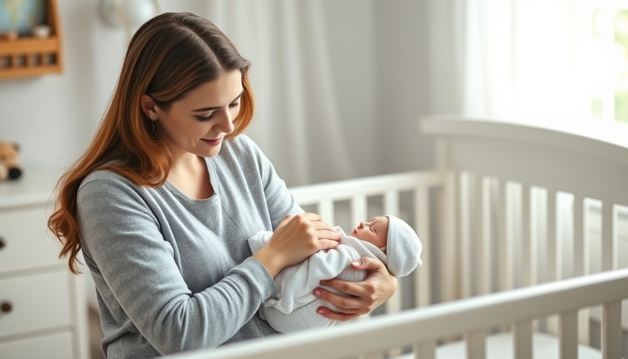 Mother tending to a newborn in a nursery, highlighting mommy brain benefits.