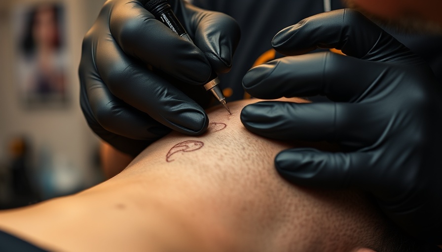 Close-up of scalp tattoo in process, Calgary Scalp Hair Tattoo Deals.